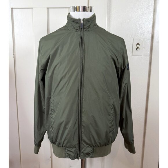 Greg Normal for Tasso Elba Green Zip Up Windbreaker Jacket Lined Size Medium M - Picture 1 of 7